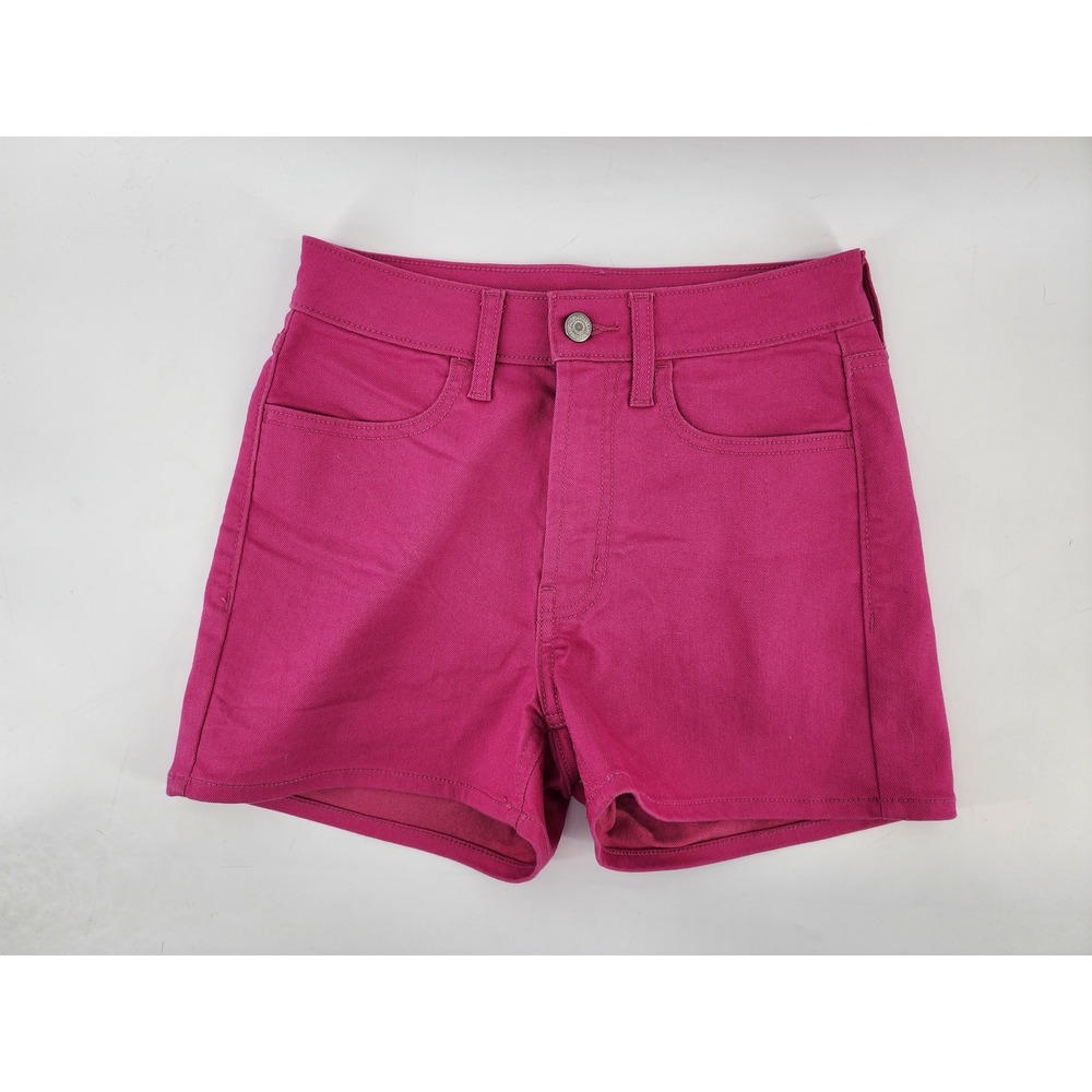 Old Navy High-Rise Wow Pink Denim Shorts 0 Barbiecore Casual Bright Minimalist